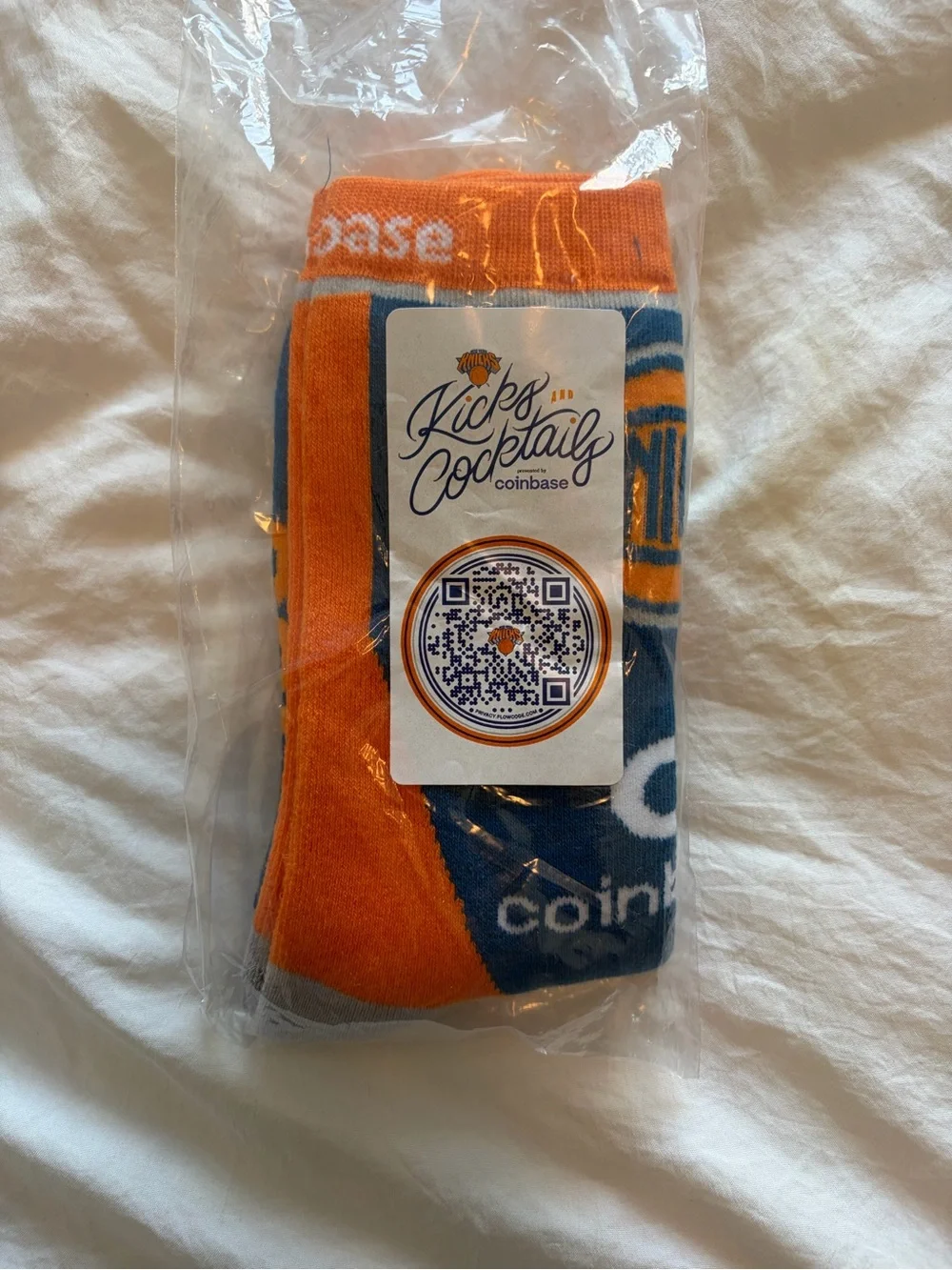 Coinbase x Kicks & Cocktails Men’s Orange & Blue Crew Socks